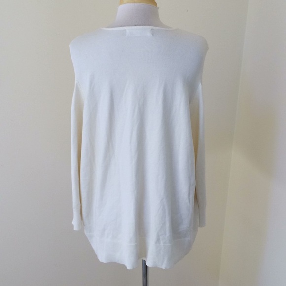 New! Time and Tru XXL ivory cold shoulder sweater - Picture 3 of 7